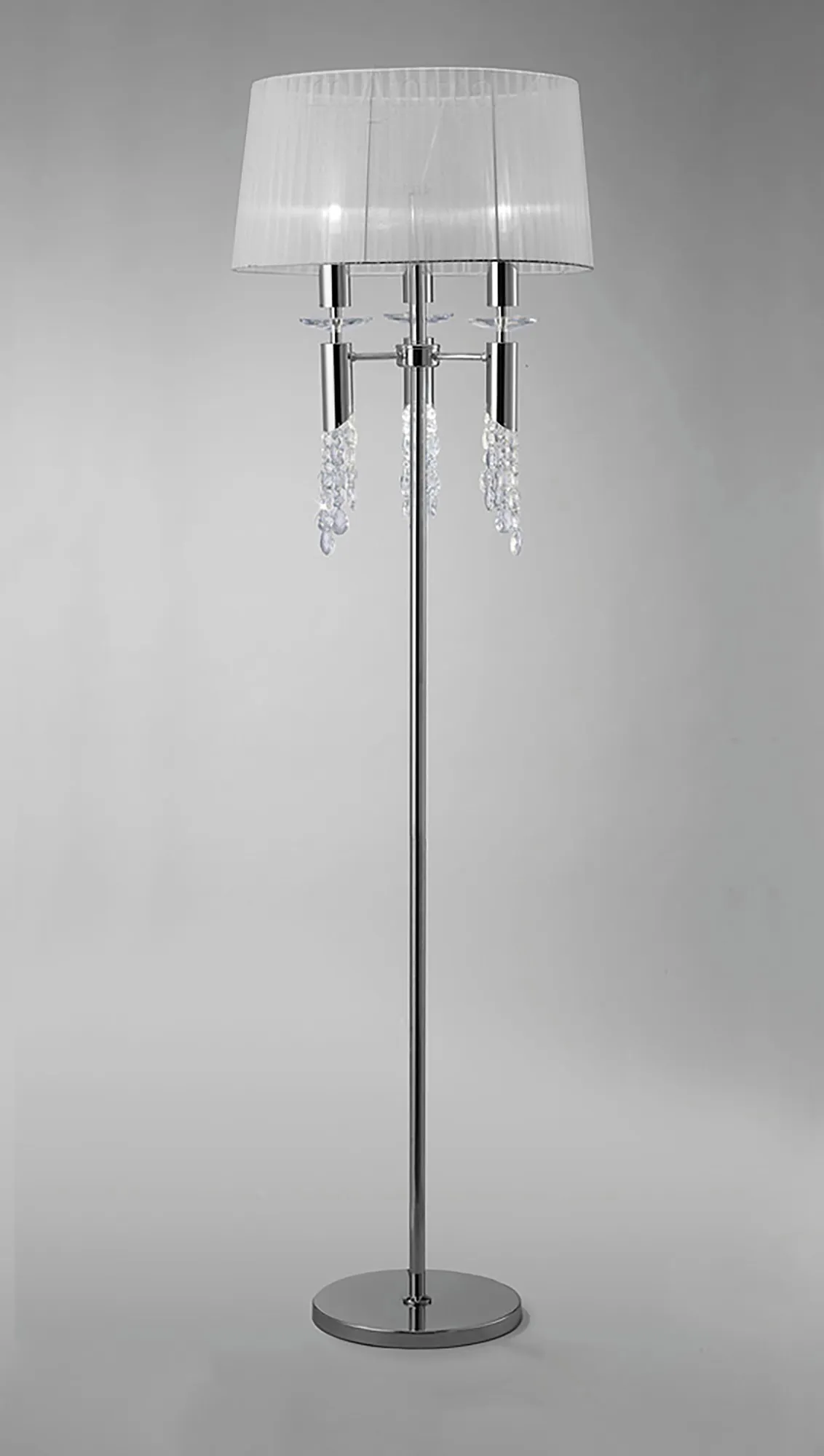 M3869  Tiffany Polished Chrome 175cm Floor Lamp 3+3 Light